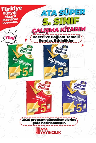 Ata Yayıncılık 5. Sınıf Ata Süper Çalışma Kitabım Set - 4 Kitap