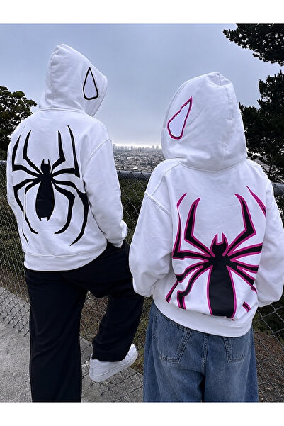 macklin Lover - Friend Couple Combination Spider-Man Back and Hood Print Spec...