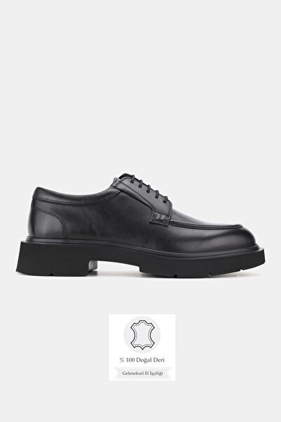 TUNAELLİ Men's black genuine natural leather eva sole lace-up shoe size 39-45