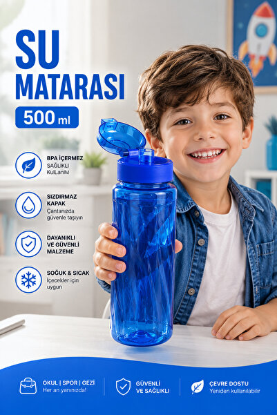 HB LİFE 500 ML Çocuk ve Günlük Kullanım Su Matarası – BPA İçermez, Sızdırmaz ...