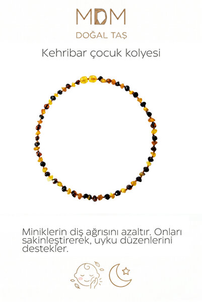 MDM Doğaltaş Sakinleştirme etkisi ile bilinen kehribar taşının çocuk kolyeye ...