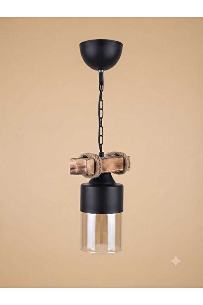 H-ACRAFT Otantik Ahşap 1'li Model Avize