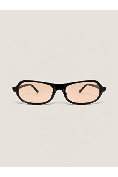 Eyemood Unisex Rectangular Sunglasses Black Frame Beige Glass Montes C4