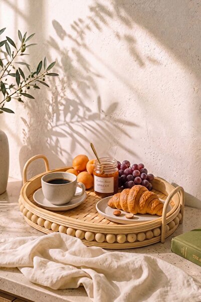 Rivaİstanbul Oval Knitted Decorative Presentation Tray
