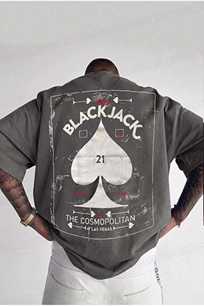 Teenage Millionaire Men's Gray Black Jack Oversize Fit Loose Wide Fit Casual ...