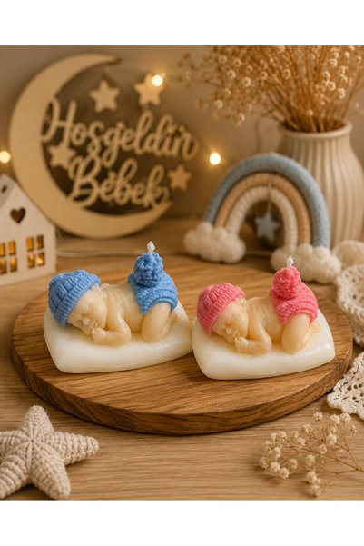 Meno Home yeni doğan bebek tarzı 2li mum