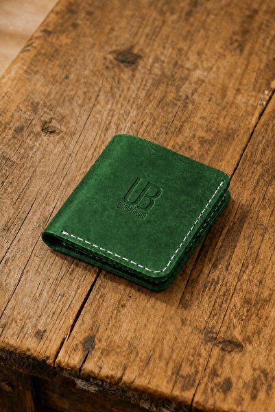 Urban Bag Handmade Wallet made of genuine Leather Fit – Green (Thread color: ...