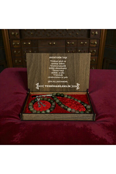 İlkbenaldim Natural Stone Prayer Beads & Bracelet Set – with Wooden Box - Ave...