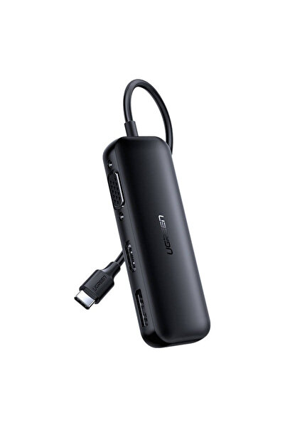Ugreen Adaptor CM260 USB-C la HDMI + VGA + Display Port (black)