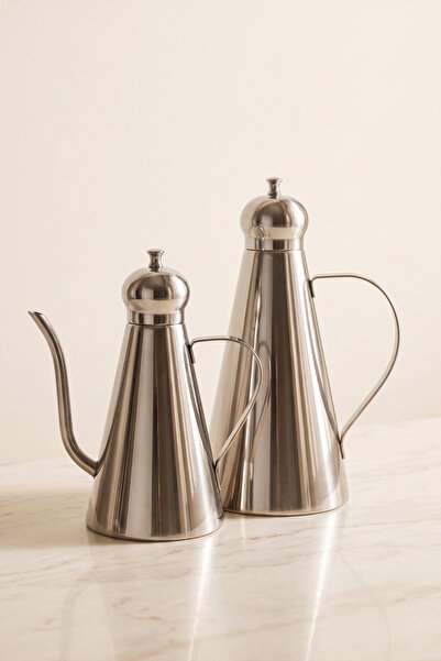 Sevinse Home AUREA Duo 2’li Paslanmaz Çelik Uzun Akıtma Ağızlı Yağdanlık Seti – 650 ml + 1000 ml