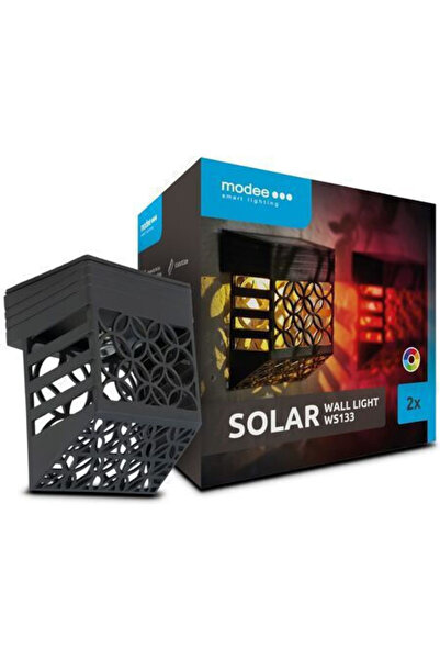 Other Modee Lighting Σετ 2 Επιτοίχιων Ηλιακών Φωτιστικών Δρόμου Θερμό Λευκό μ...