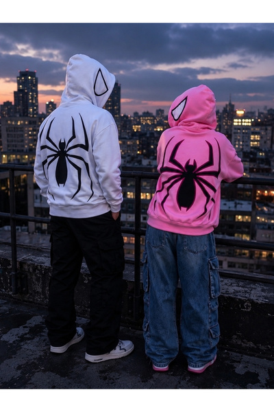 macklin Lover - Friend Couple Combination Spider-Man Back and Hood Print Spec...