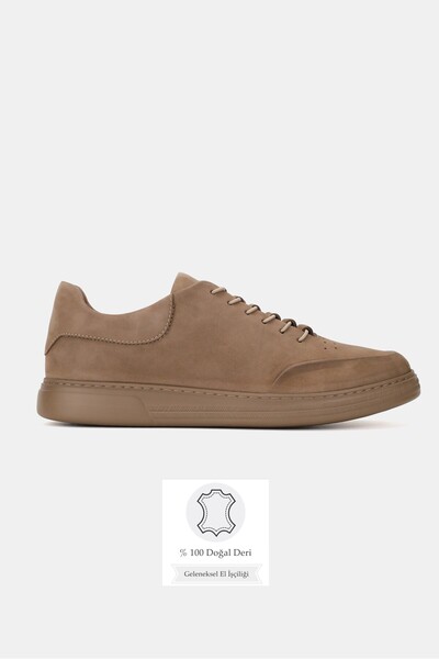 TUNAELLİ Men's mink nubuck genuine natural leather 39-45 size eva sole lace-u...
