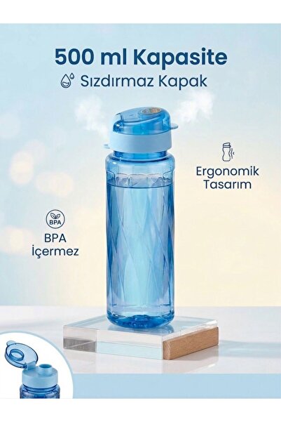 QesQin 500 ML Çocuk ve Günlük Kullanım Su Matarası – BPA İçermez, Sızdırmaz Kapaklı, Hafif ve Dayanıklı Suluk