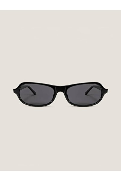 Eyemood Unisex Rectangular Sunglasses Black Frame Smoked Glass Montes C1