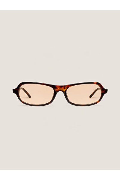 Eyemood Unisex Rectangular Sunglasses Leopard Pattern Frame Beige Glass Monte...