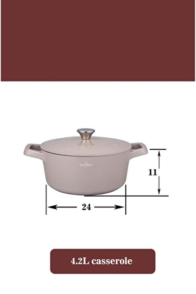 SwissHaus Cratiță 24 cm cu capac, interior antiaderent Sapphire, bej – Zurich Luxury Collection