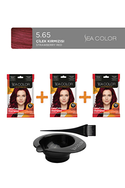 Sea Color 3'lü Express Amonyaksız Şampuan Boya, Şampuan Kolaylığında Saç Boya...