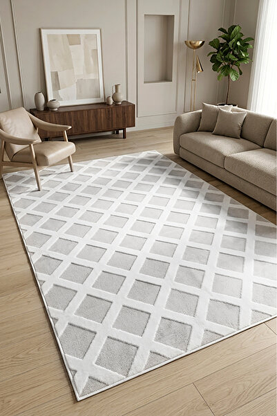 Decomia Home VERA Peluş Puffy Gri Kaymaz Salon Halısı Koridor Halısı Çocuk Ha...