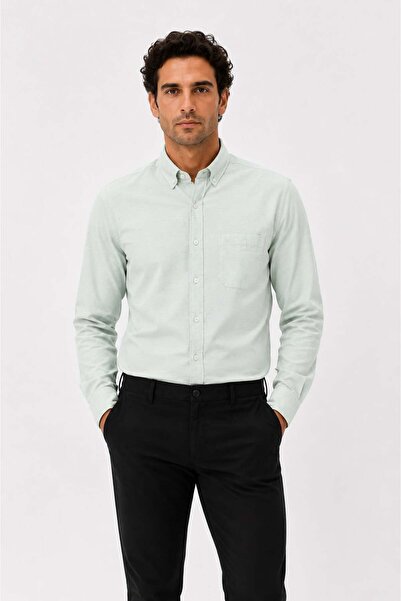 ModaPlaza Men's Plaid Patterned Long Sleeve Classic Shirt