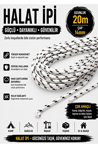 akatsuki İskota Bağlama Halatı 14 mm 20 Metrelik