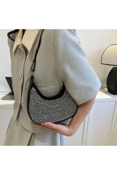 dorbe Women's Black Polka Dot Shoulder Bag
