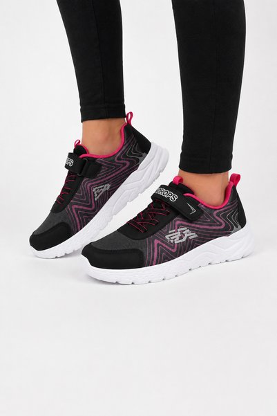 Jagulep Airfile Faylon – Pantofi sport pentru copii, cu talpă, NEGRU-FUCHSIA