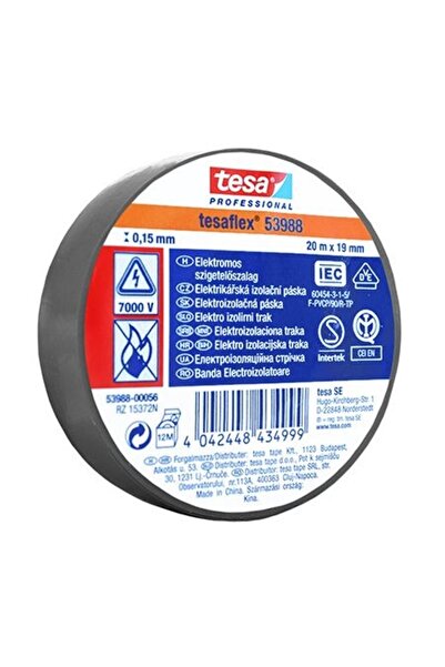 Tesa TESAFLEX INSULATING TAPE 20M GREY 10PCS
