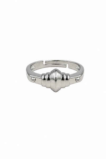 Jack Ferrero Stylish Steel Ring with Adjustable Geometric Motif - Modern Design