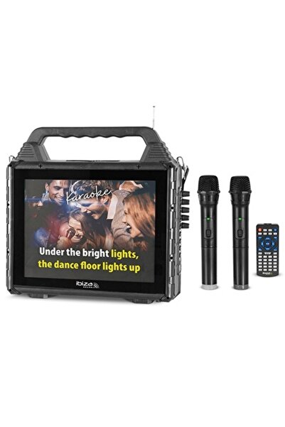 Ibiza Sound SET PORTABIL KARAOKE CU ECRAN INCORPORAT 14.1" SI 2 MIC WIRELESS