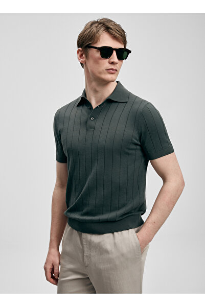 Lufian Koyu Yeşil Erkek Slim Fit Polo T-Shirt BOLD