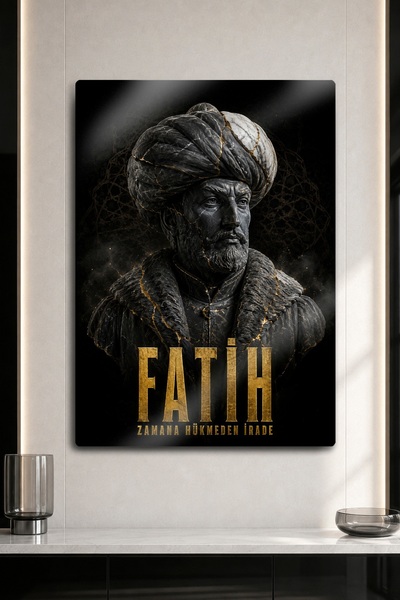 DekorHane Metal Print - Metal Painting with Black Marble and Gold Texture Fea...