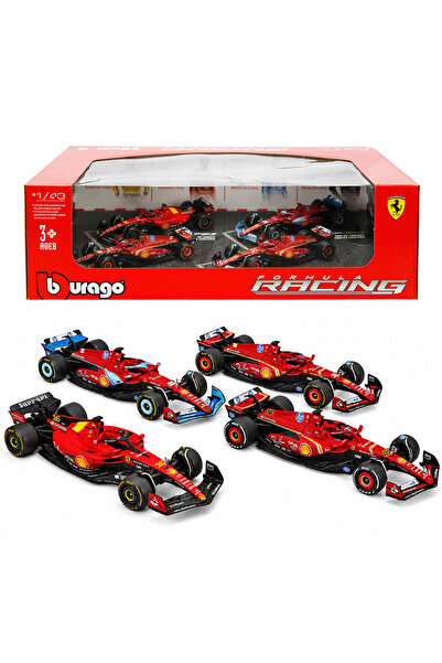 Burago 1:43 Ferrari Formula 1 Racing Die Cast 4’lü Model Araba Seti