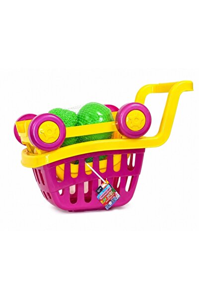 Viva Toys CARUCIOR CUMPARATURI CU FRUCTE ROZ GALBEN