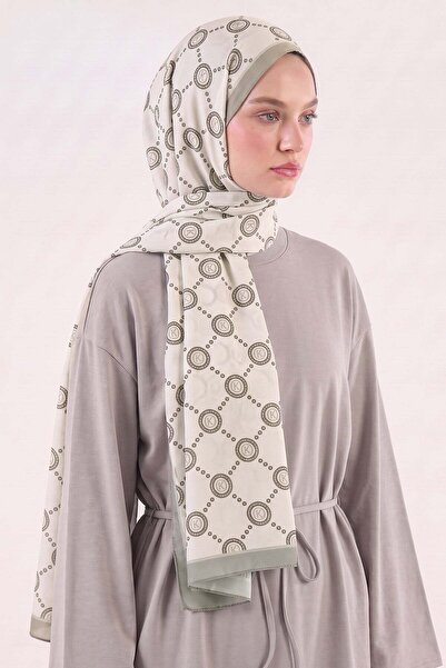 Salih Çelebi Diamond K Patterned Aqua Soft Shawl 4077 - Mi̇nt