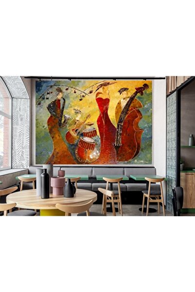 shsanatsal Sanat Soyut Keman Çalan Kadın Müzik Aletleri Kanvas Tablosu Tablo