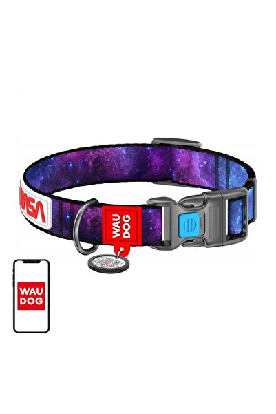 WAUDOG Nylon dog collar with QR code "NASA21", size s, width 15 mm
