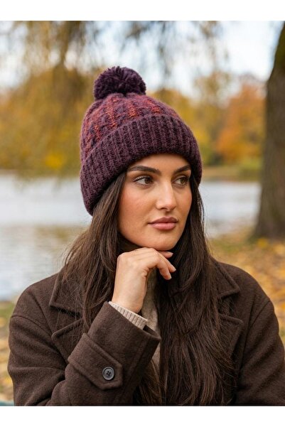 LAGRANZE Velora ™   Soft Textured Knitted Beanie with Pompom 2844
