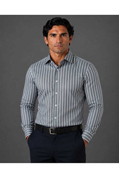 Cambridge KLASİK KOTON DİKEY ÇİZGİLİ GÖMLEK S-M-L-XL-XXL-3XL-4XL