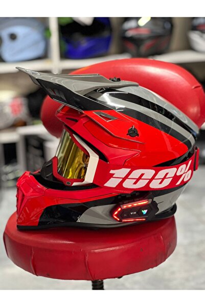 MTS Cross enduro motosiklet kaskı interkomlu