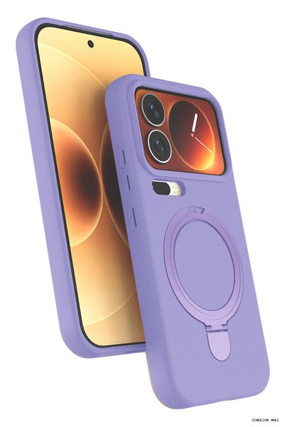 New Face ZNGZRMLL غطاء Mi 17 Pro Regal مع حامل Magsafe (181723) - أرجواني