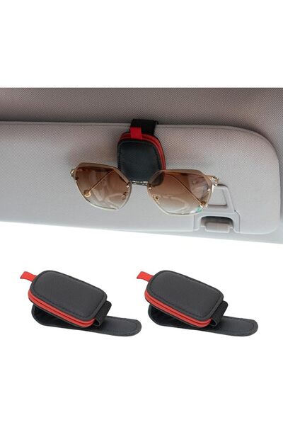 GENERAL Sunglasses Holders for Car Sun Visor - Magnetic Leather Sunglasses Ho...