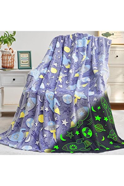 GENERAL Glow in the Dark Blanket for Couch Super Soft Fleece Velvet Blanket f...