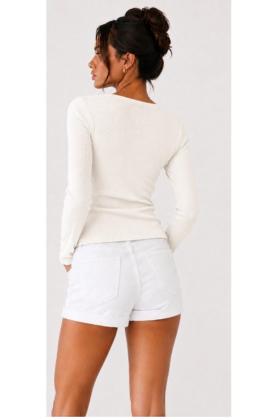 AÇELYA TEKSTİL Long Sleeve Zippered Camisole Women's T-Shirt