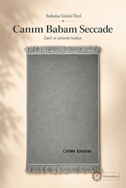 İlkbenaldim Father's Day Special My Dear Dad Written Velur Prayer Rug - Gray