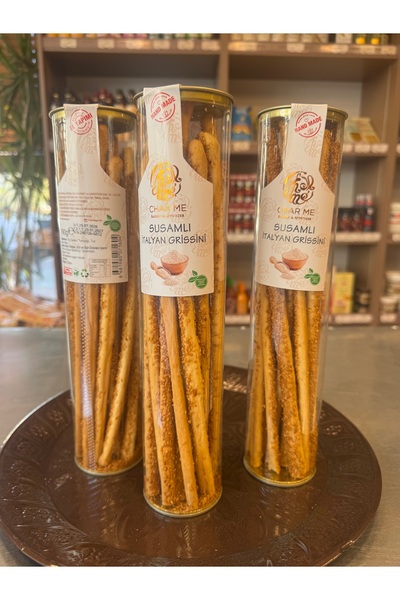 CHARME Char Me Susamlı İtalyan Grissini 190 g – El Yapımı Çıtır Ekmek Çubuğu