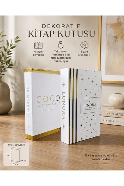 NariHome Dekoratif kitap kutu 2’li set