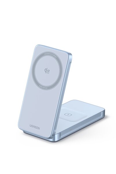 Ugreen Incarcator Wireless MagFlow 2-in-1 Qi2.2, 25W, Albastru