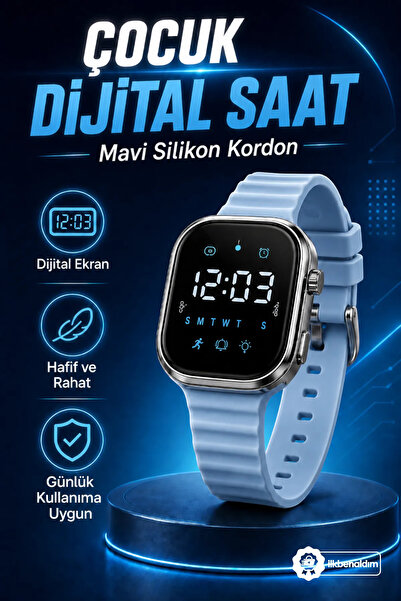 İlkbenaldim Dječji i tinejdžerski digitalni ručni sat sa silikonskim remenom,...