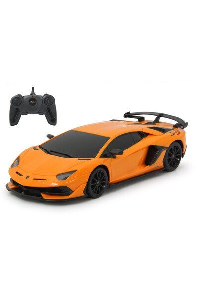 Rastar MASINA CU TELECOMANDA LAMBORGHINI AVENTADOR SVJ PORTOCALIU CU SCARA 1 ...